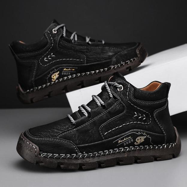 LOOSEIN® Handcrafted Men's Leather Shoes - Relieve Foot Pain-POIULTD