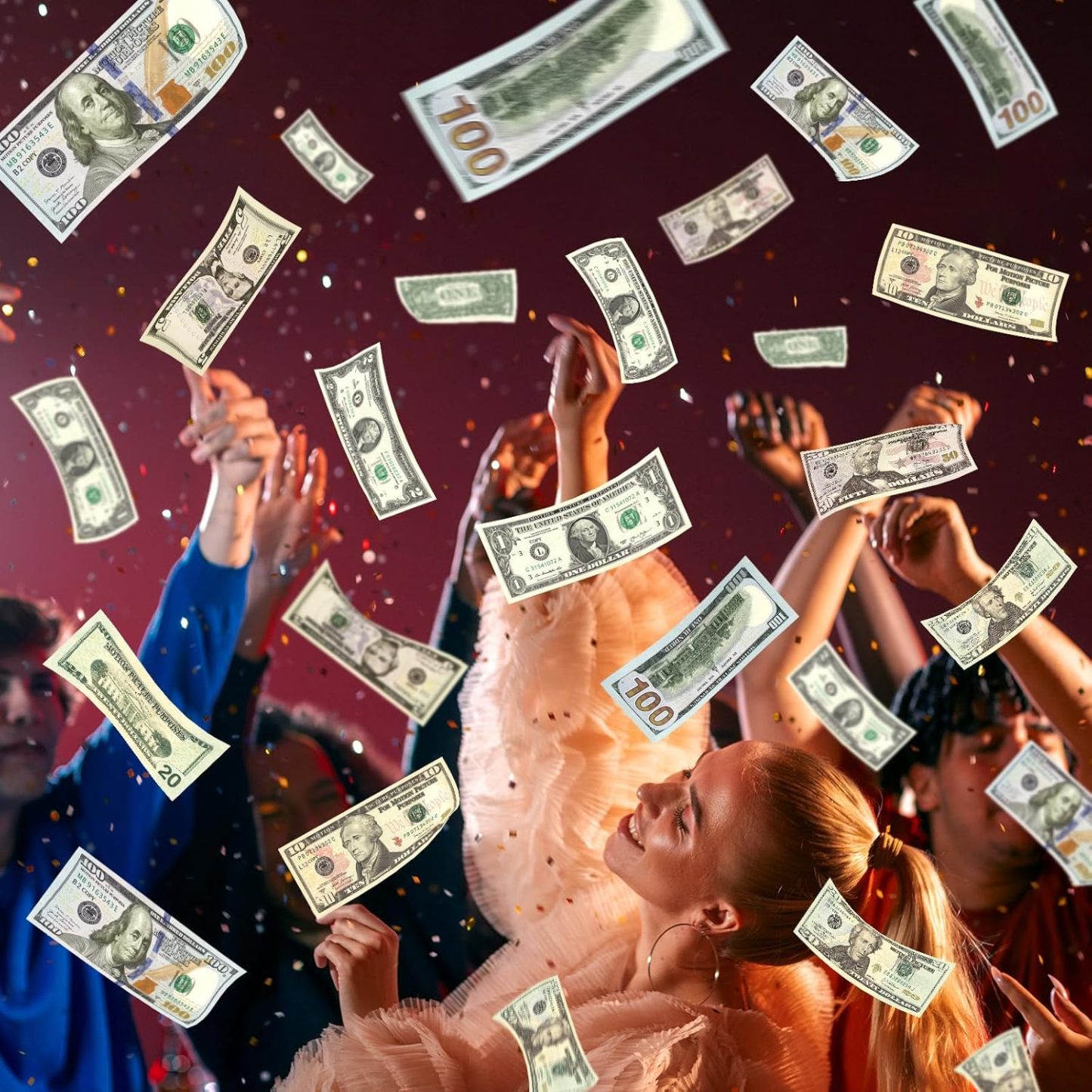 105-Piece Fake Money Prop Money Play Money Set for Movie Props, Photography, Educational Play, Magic Tricks.-POIULTD