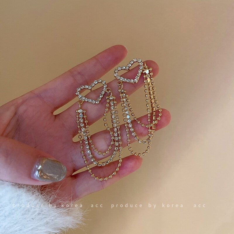 Love tassel earrings-POIULTD