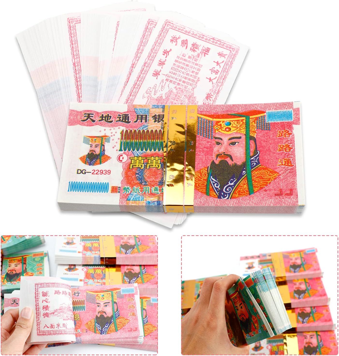 100Pcs Joss Paper Ancestor Money Traditional Chinese Blessing for Ancestors Hell Bank Note Ancestor Money Sacrificial Items for Tomb-Sweeping Day-POIULTD