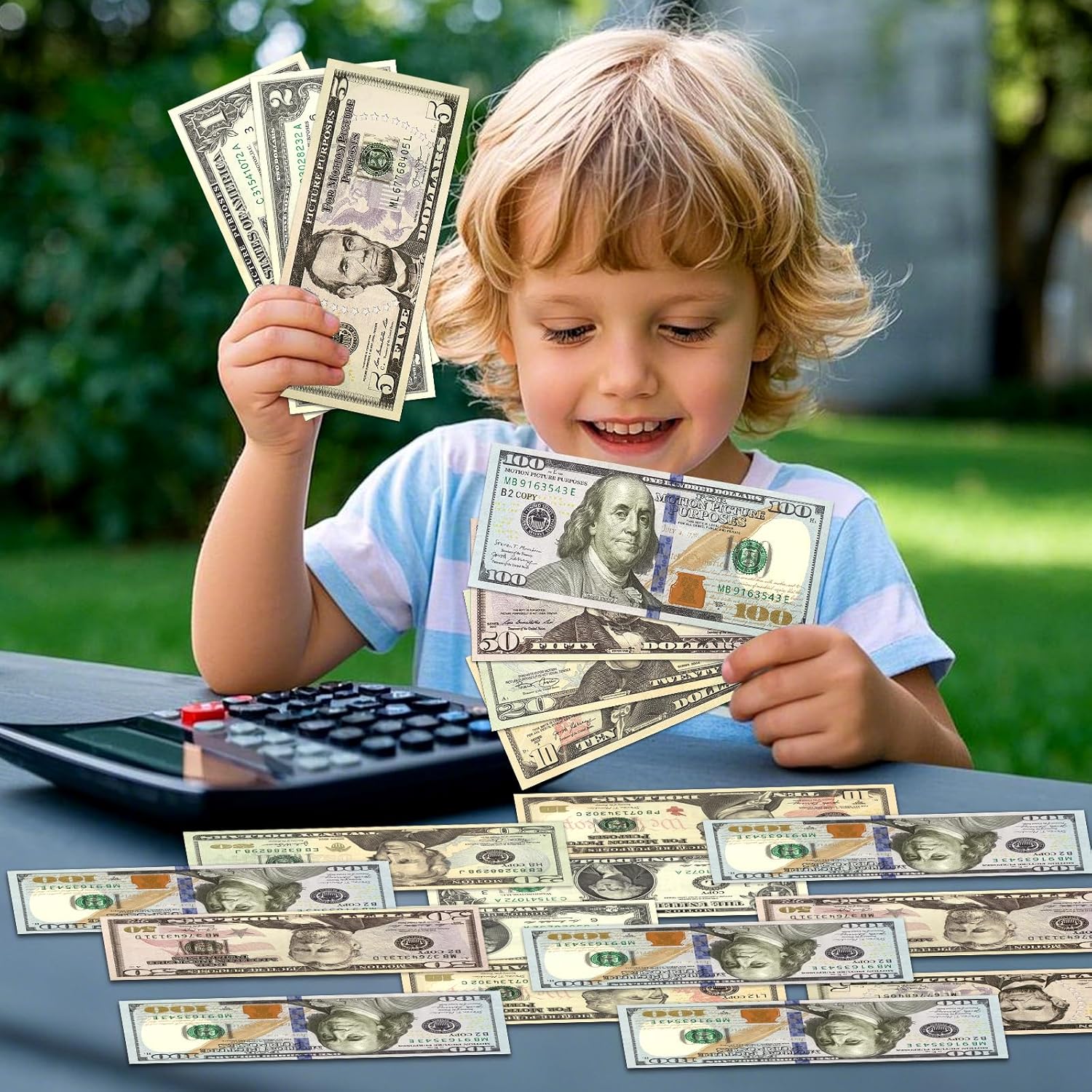 105-Piece Fake Money Prop Money Play Money Set for Movie Props, Photography, Educational Play, Magic Tricks.-POIULTD