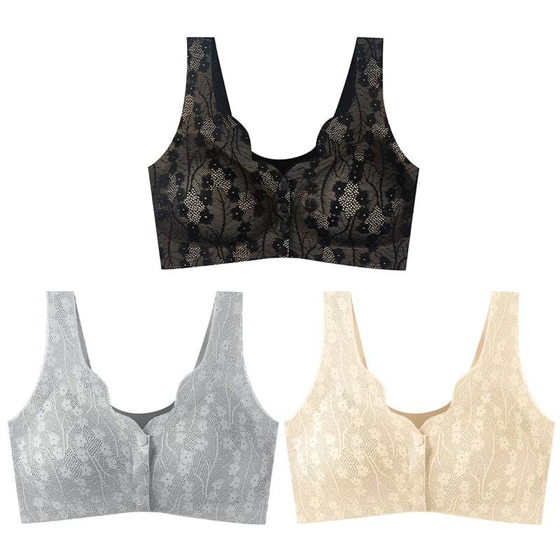🔥Buy 1 Get 2 Free (3PCS) - Comfortable & Convenient Front Button Bra-POIULTD