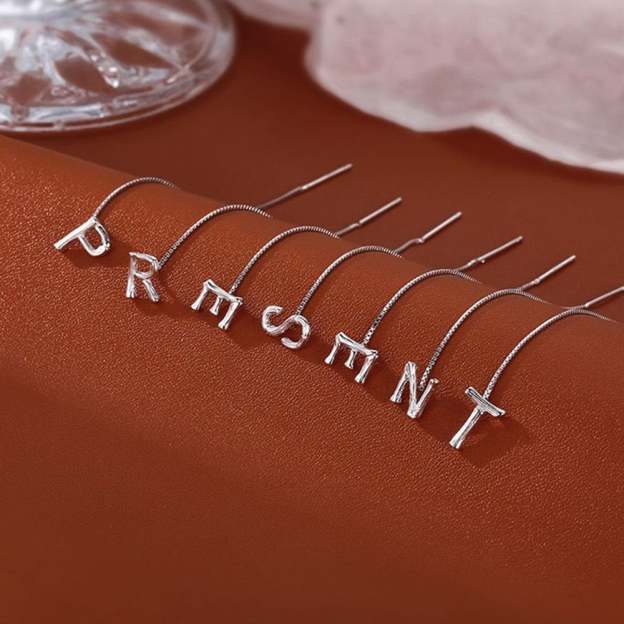 Shiny Alphabet Earrings-POIULTD