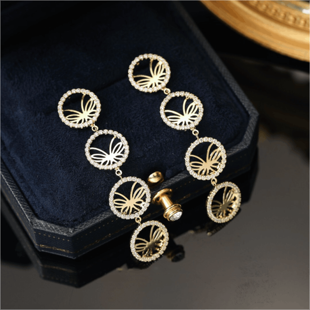 Butterfly tassel earrings-POIULTD