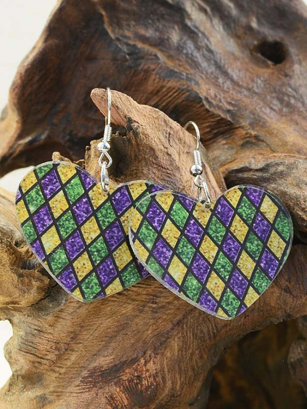 Women's Carnival Rhombus Leopard Print Fashionable And Versatile Temperament Light Luxury Earrings-POIULTD