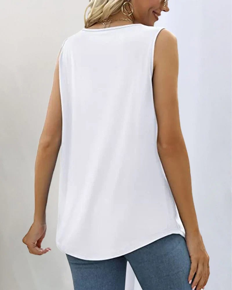 🌸Square neck sleeveless tank top-POIULTD