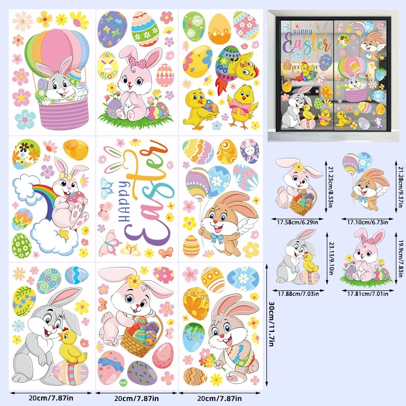 Easter Bunny Egg Wall Stickers  