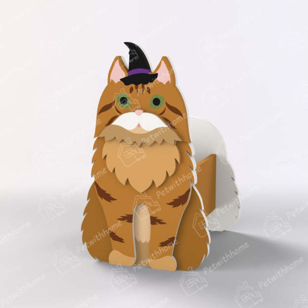 Orange Maine Coon Halloween Planter-POIULTD