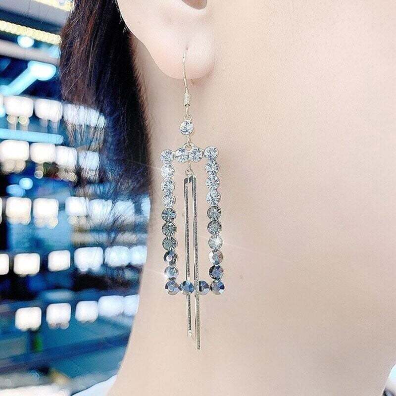 Shiny Geometric Square Earrings-POIULTD