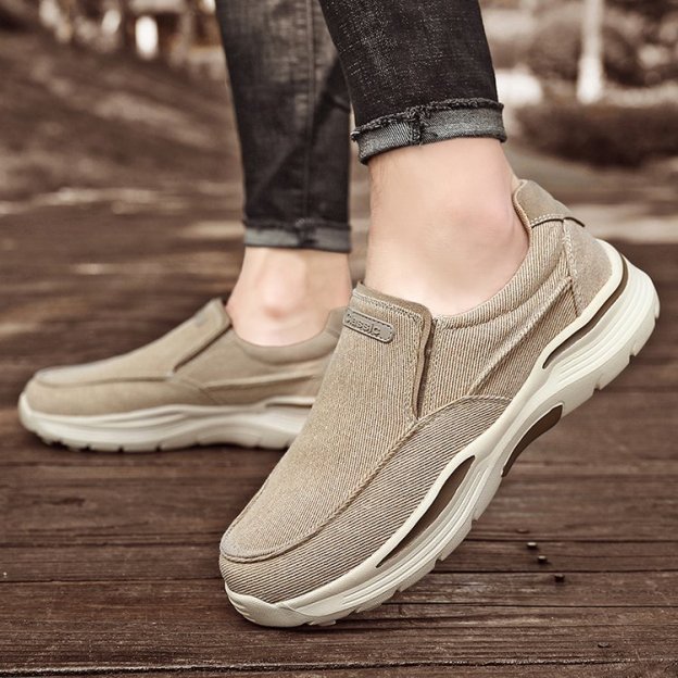 MEN'S CANVAS SLIP-ON SNEAKERS-POIULTD