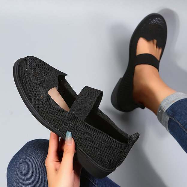 Casual Stretch Flat Women's Flyknit Shoes-POIULTD