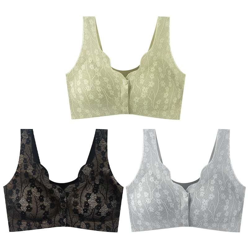 🔥Buy 1 Get 2 Free (3PCS) - Comfortable & Convenient Front Button Bra-POIULTD