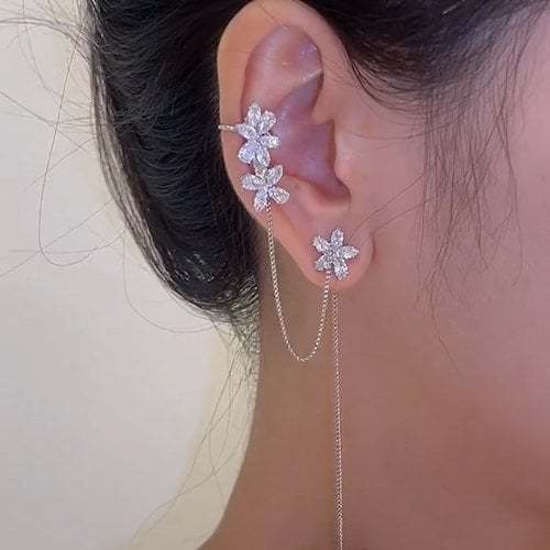 (🌸New Spring)Flower ear wire ear clip earrings-POIULTD