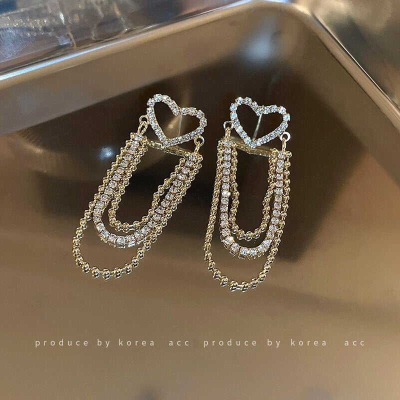 Love tassel earrings-POIULTD