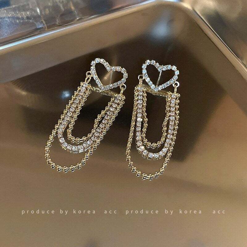 Love tassel earrings-POIULTD