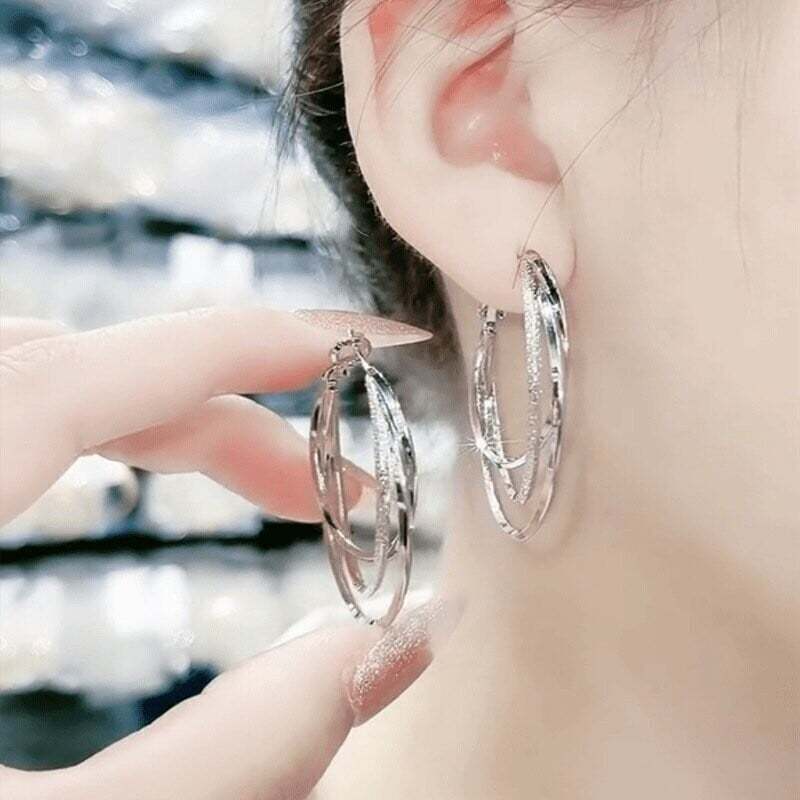 Multi-layer hoop earrings-POIULTD