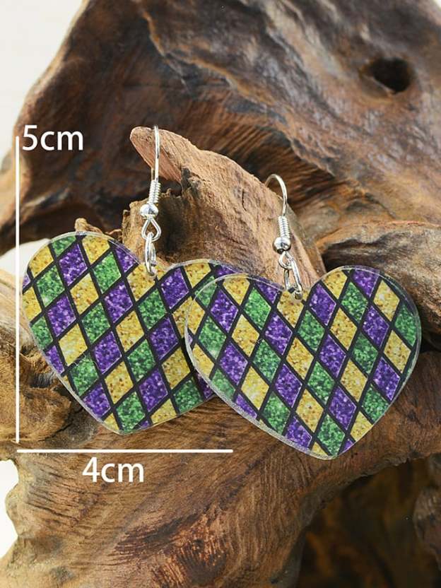 Women's Carnival Rhombus Leopard Print Fashionable And Versatile Temperament Light Luxury Earrings-POIULTD