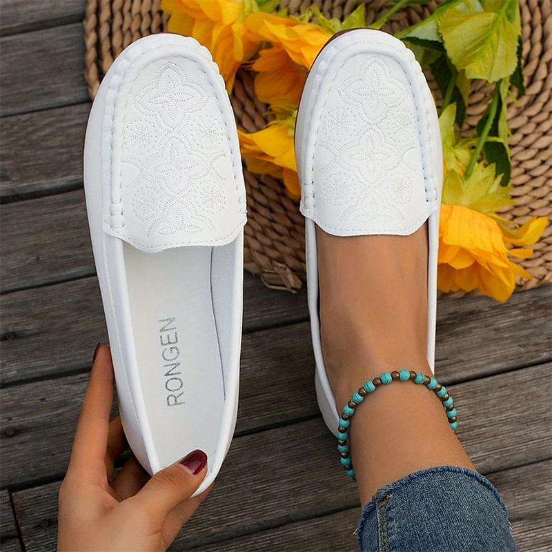 Casual Soft Sole Embroidered Women's Flat Shoes-POIULTD