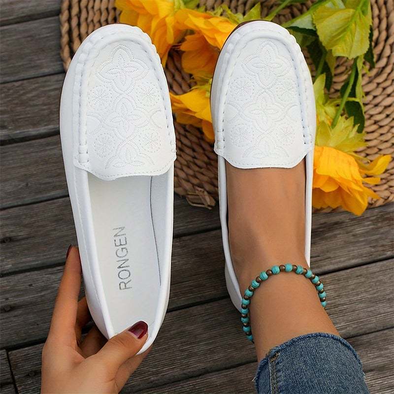 Casual Soft Sole Embroidered Women's Flat Shoes-POIULTD