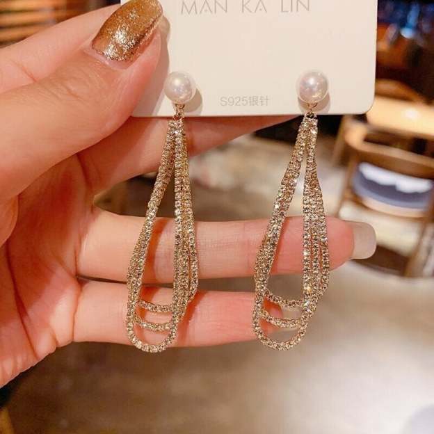 Drop chain earrings-POIULTD