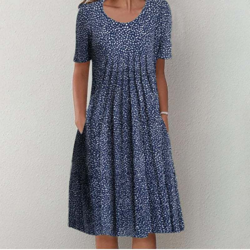 Round neck printed dress