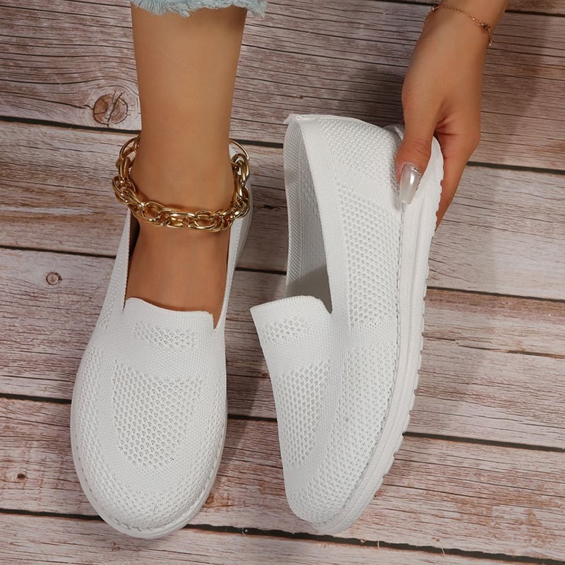Casual Soft Sole Hollow Out Weave Women's Flat Shoes-POIULTD
