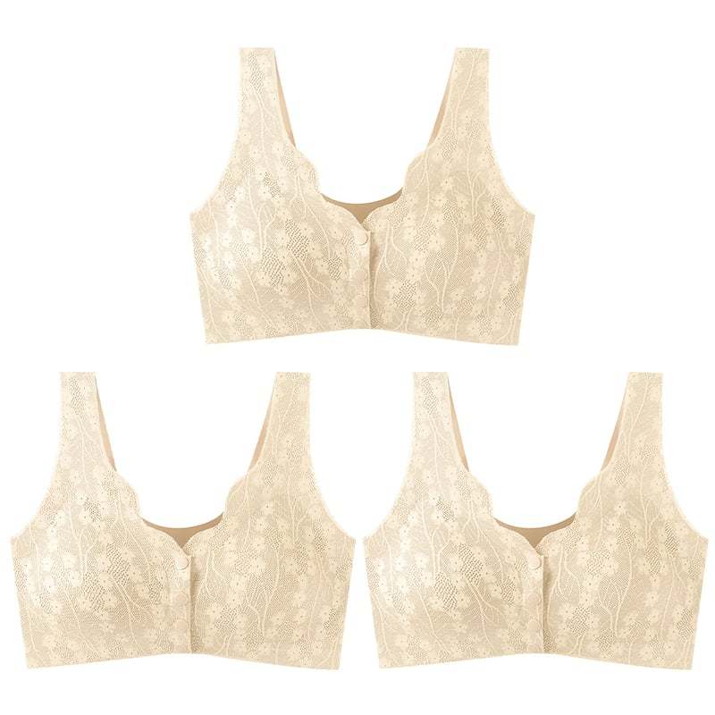 🔥Buy 1 Get 2 Free (3PCS) - Comfortable & Convenient Front Button Bra-POIULTD