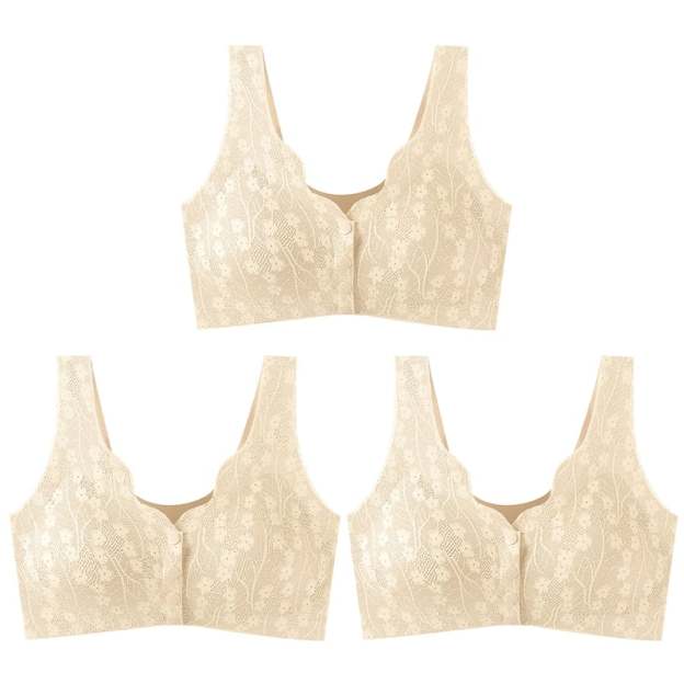 🔥Buy 1 Get 2 Free (3PCS) - Comfortable & Convenient Front Button Bra-POIULTD