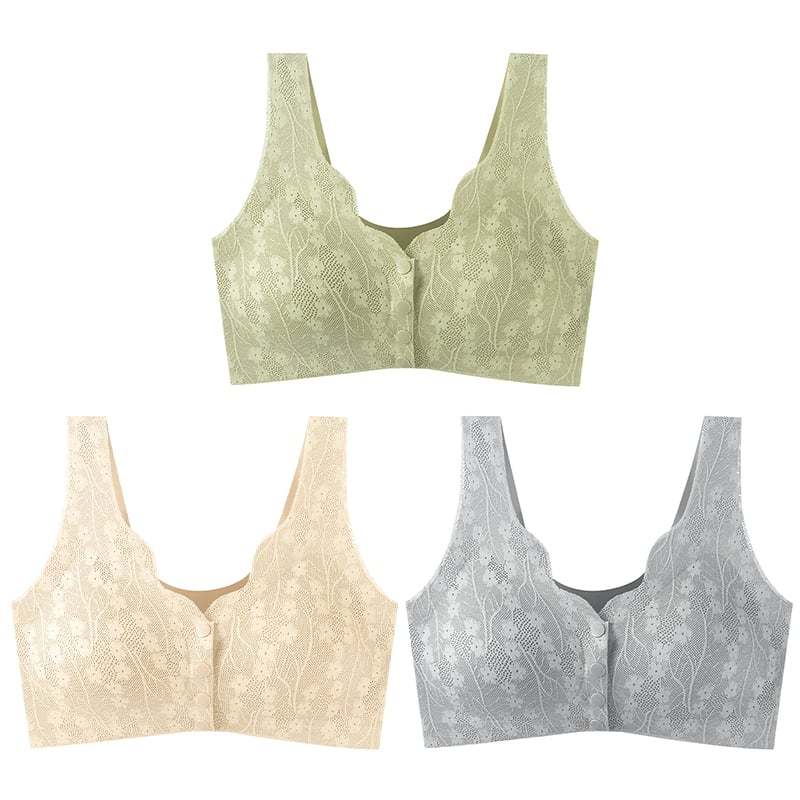 🔥Buy 1 Get 2 Free (3PCS) - Comfortable & Convenient Front Button Bra-POIULTD