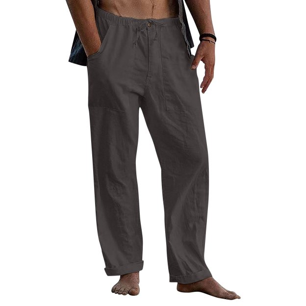 🔥Men's linen beach casual loose-fitting pants-POIULTD
