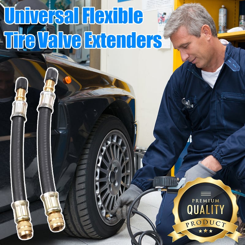 🔥Universal Flexible Tire Valve Extenders for Car, Motorcycle, RV, Truck, Bike, Scooter-POIULTD