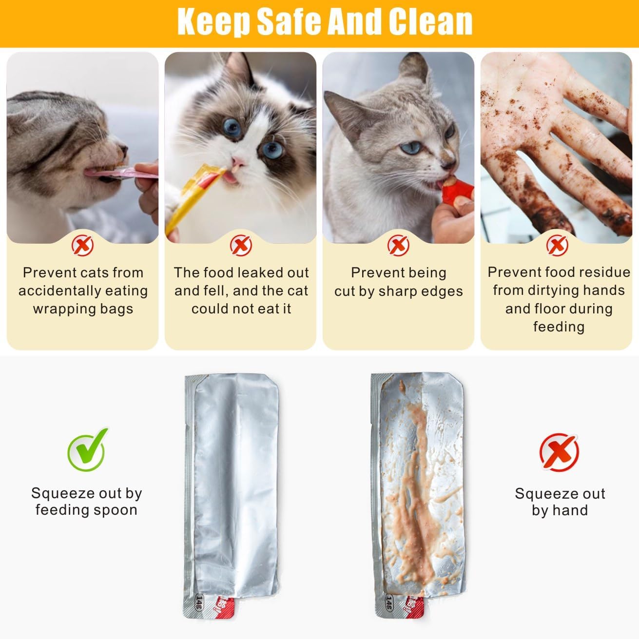 🐱Cat Strip Feeder and Pet Food Mixing Spoon For Cat Liquid Snack and Wet Food-POIULTD