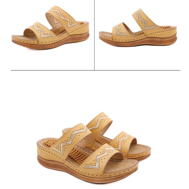 Anti Slip Sloping Heel Comfortable Hollow Out Sandals-POIULTD