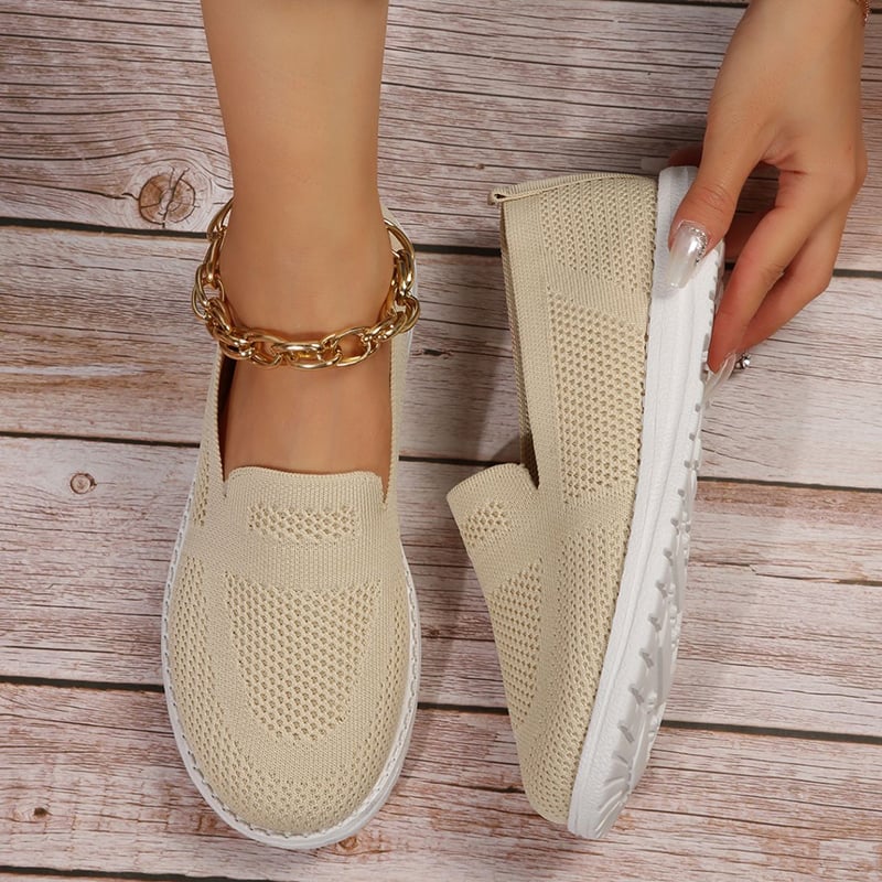 Casual Soft Sole Hollow Out Weave Women's Flat Shoes-POIULTD