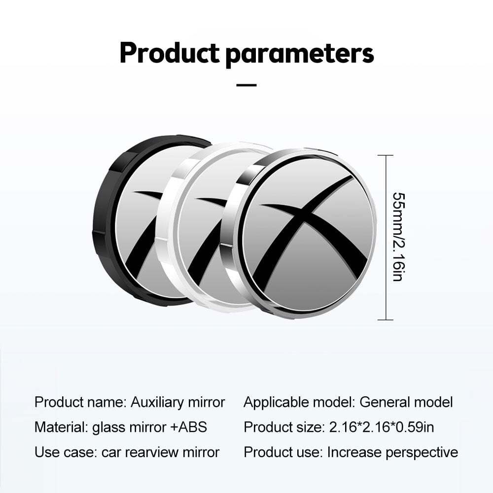 Suction Cup Car Convex Blind Spot Mirror (1 Set / 2 Pcs)-POIULTD