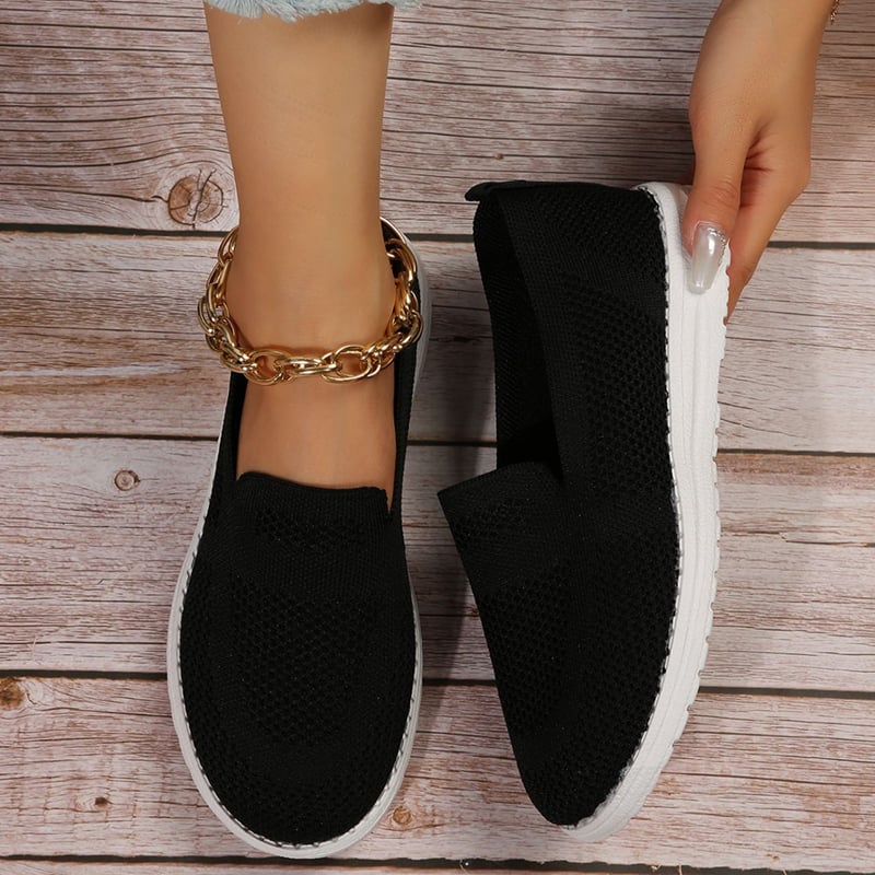 Casual Soft Sole Hollow Out Weave Women's Flat Shoes-POIULTD