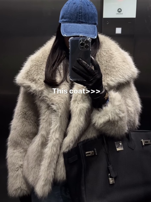 Amazon European and American Cross-Border Wholesale 2025 Autumn and Winter Women's Pure Color Artificial Fur Lapel Outwear Women's Outwear
