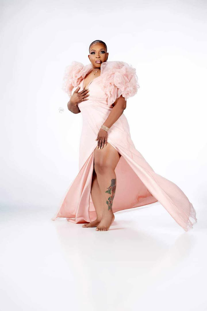 Xpluswear Plus Size Formal Pink Split Joint V Neck Tulle Ruffle Trailing Maxi Dress
