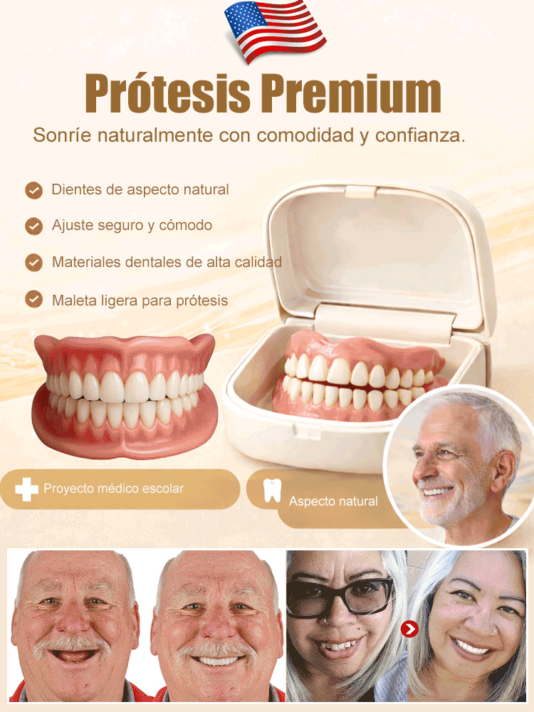【Incluye estuche portátil para dentaduras postizas】 Dentaduras postizas para recuperar tu sonrisa
