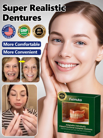 【FDA Certified & Million Positive Reviews】Full Mouth Suction Dentures