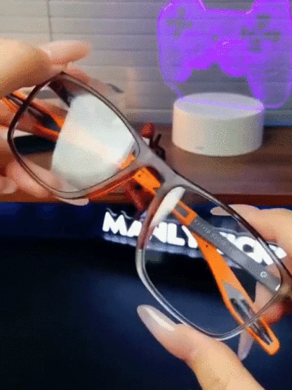 [One pair does it all] Multifocal photochromic anti-blue light reading glasses