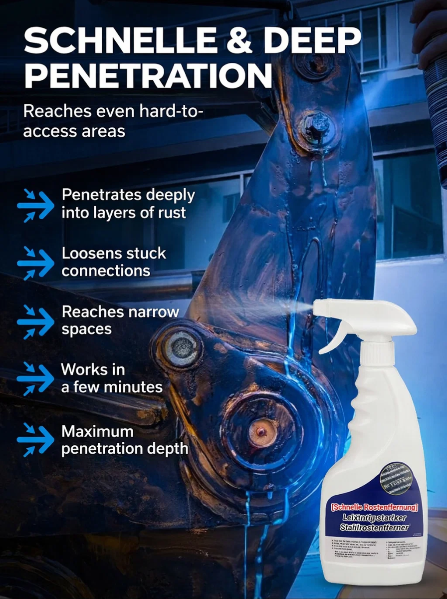 Industrial rust remover: rust gone in 1 second – 50 years rust-free!