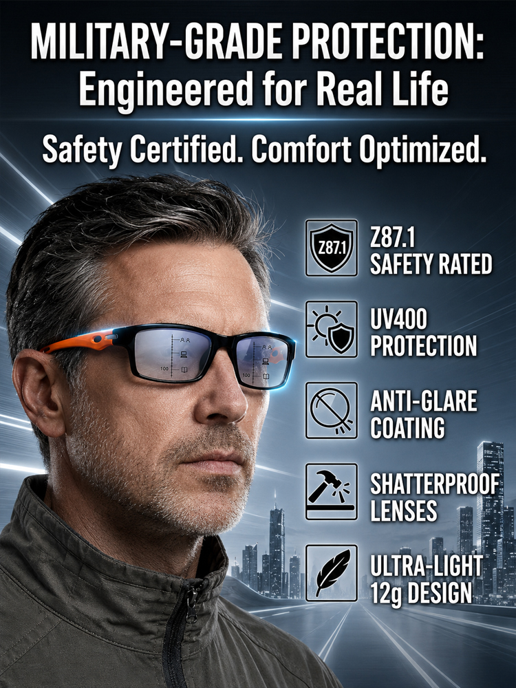 [One pair does it all] Multifocal photochromic anti-blue light reading glasses