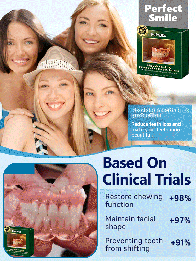 【FDA Certified & Million Positive Reviews】Full Mouth Suction Dentures