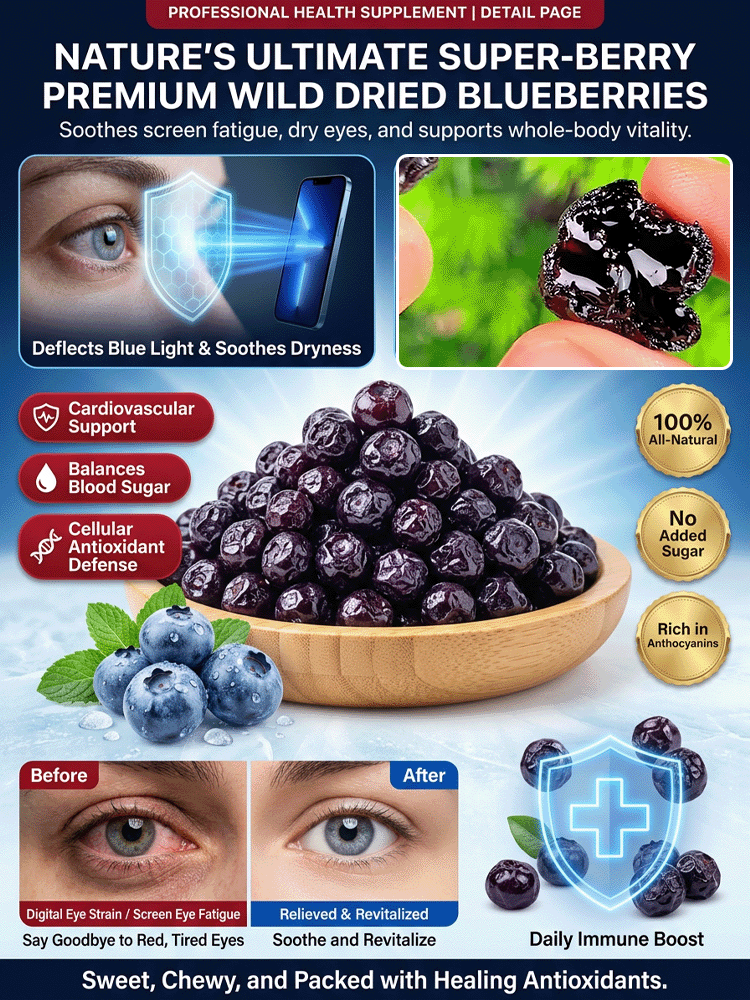 Protect vision & fight aging – Premium natural dried blueberries, Buy 1 Get 1 FREE today!