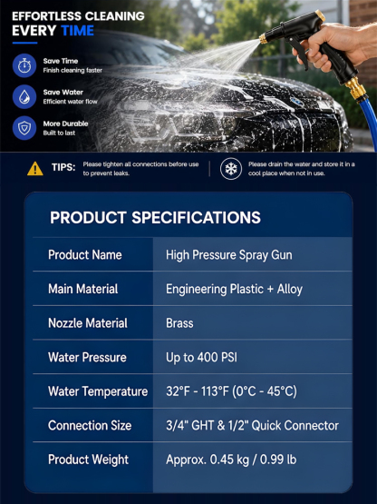 High Pressure Car Wash Water Gun Set-Trusted by 300,000,000 Users Worldwide