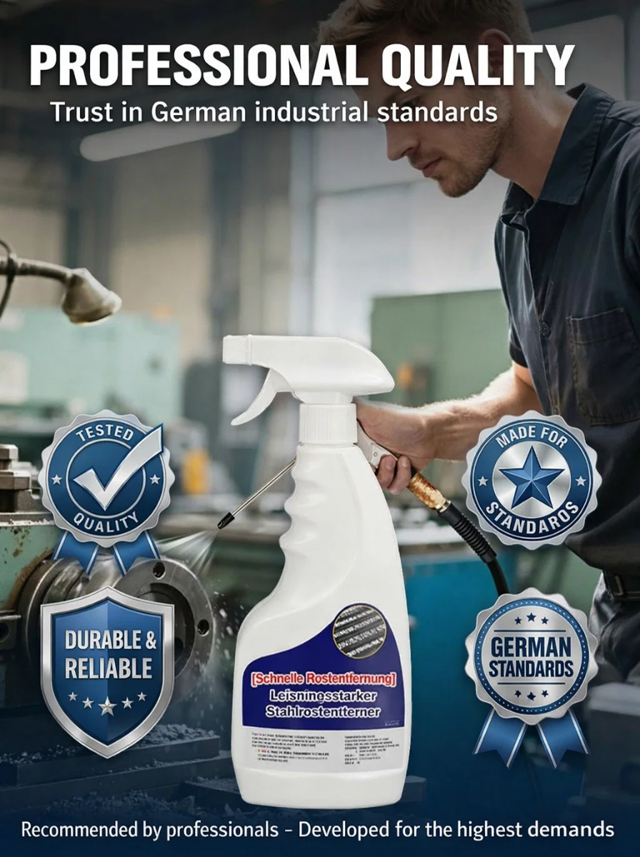 Industrial rust remover: rust gone in 1 second – 50 years rust-free!
