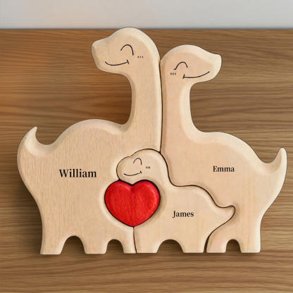 Family of Dinosaurs - Custom Family Gifts | Wooden Puzzle