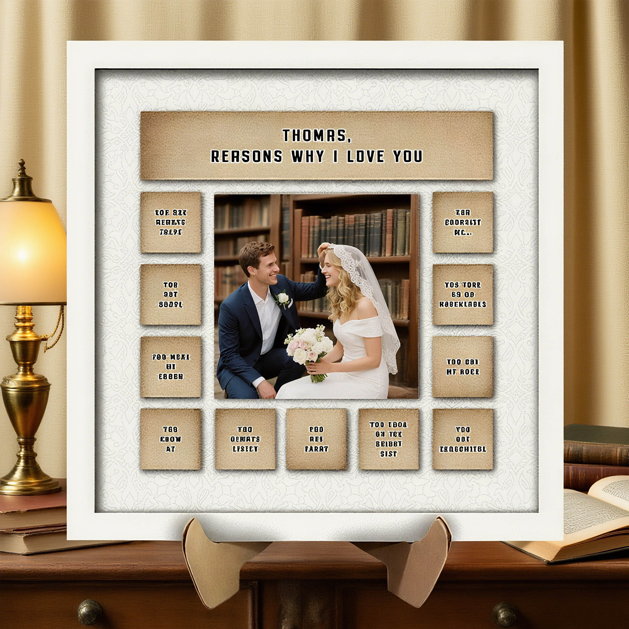 Custom love story photo frame for wedding and couple gifts