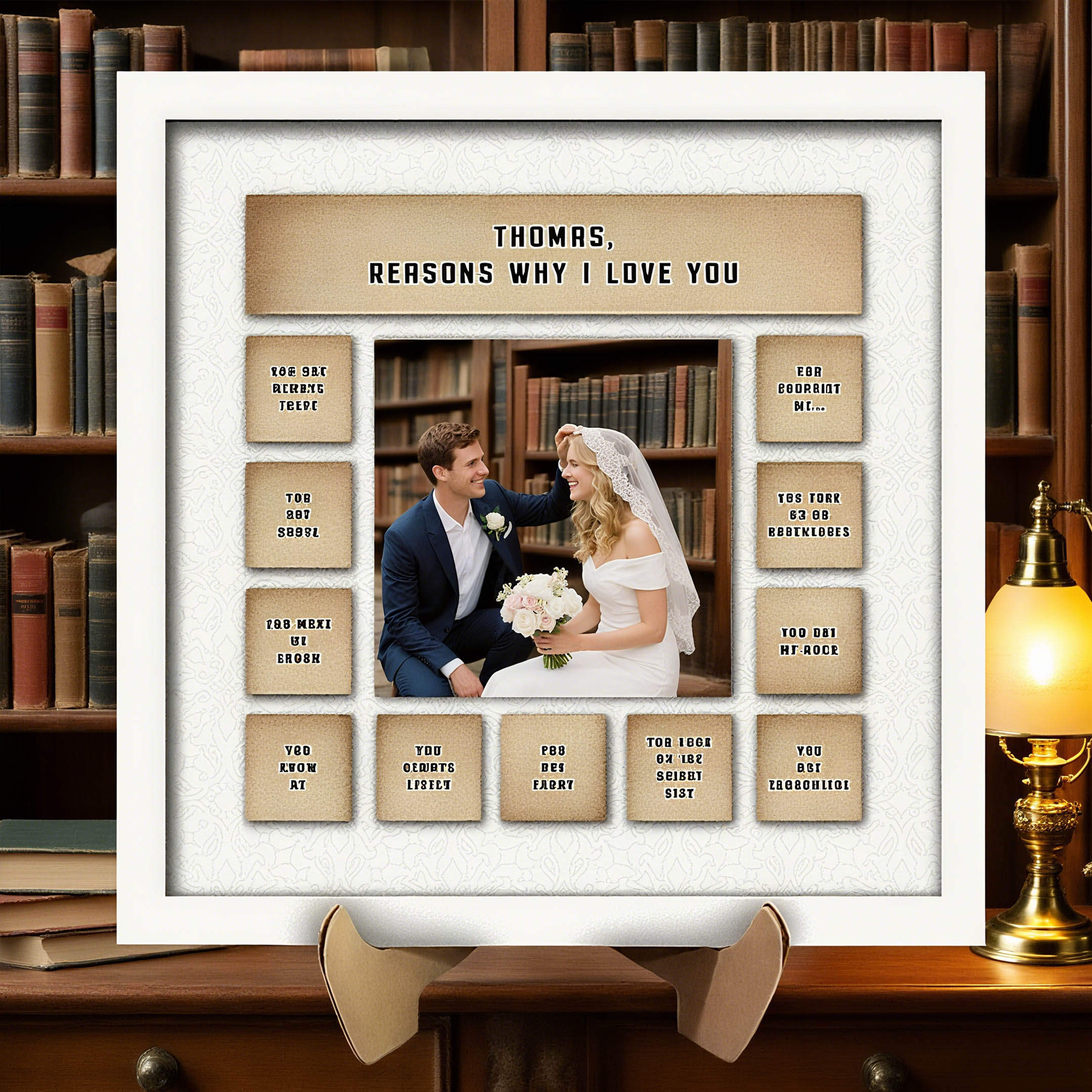 Customizable Love Story Frame - Personalize with Your Wedding Photo and Messages